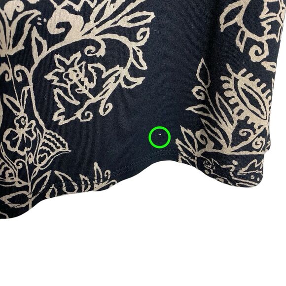 Lucky Brand Top Womens 2X Black Tunic Keyhole 3/4 Sleeve Peasant Stretch Boho - Picture 9 of 16